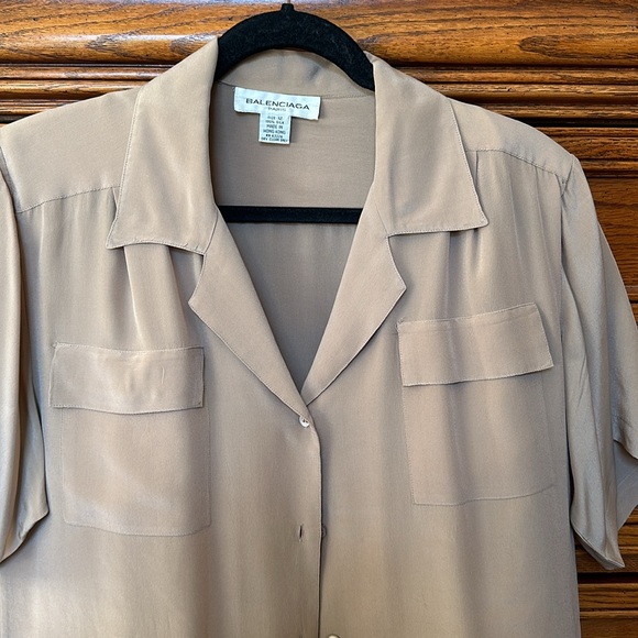 Balenciaga Silk Button Front Top - Picture 2 of 4